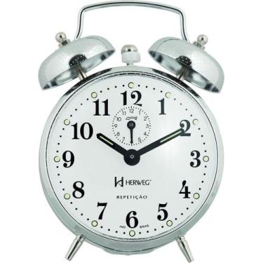 Imagem de Despertador Mecânico - Metal Cromado - Herweg - 2370