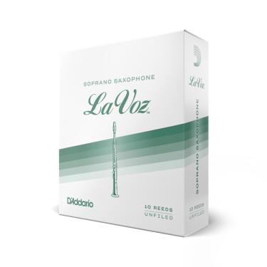 Imagem de Palheta para Saxofone Soprano La Voz RIC10MD Dureza Medium Corte Americano 10 Unidades DD Woodwinds