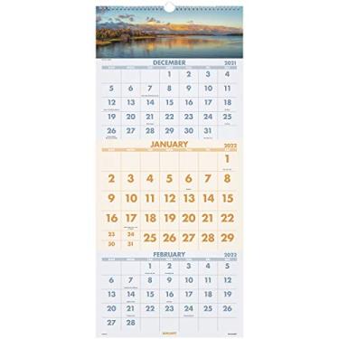 Imagem de Calendário de parede 2022 da AT-A-GLANCE, 30,5 x 68,5 cm, grande, 3 meses, cênico (DMW50328)