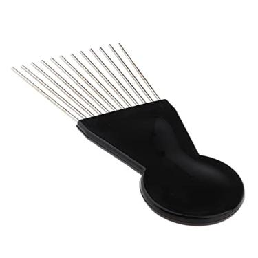 Imagem de Newmind Escova de cabelo profissional de barbeiro preto para salão de beleza, estilo afro, penteado, penteado, pente de metal