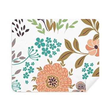 Imagem de Pano de limpeza de tela para telefone com tinta de planta e flor laranja 2 peças tecido de camurça