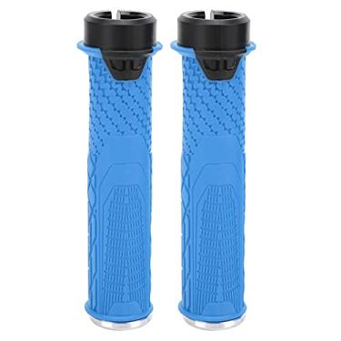 Imagem de Vbestlife Guidão de bicicleta de borracha antiderrapante para absorção de choque com rolha de liga de alumínio (azul) bicicletas e peças de reposição