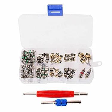 Imagem de Qudai 102Pcs Car R134a / R12 A/C Ar Condicionado Valve Core & Kit de ferramentas removedor 1/4 '' 5/16 '' NP