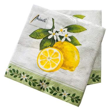 Imagem de Guardanapos de Limão para Outono AVEVER 2 x 20 ct Guardanapos para Almoço 13 x 13 Descartáveis Biodegradáveis e Compostáveis Guardanapos de Papel Decorativo para Aniversário Noiva Chuveiro Aniversário
