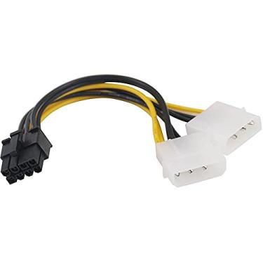 Imagem de Cabo de alimentação para placa gráfica Molex Dual de 4 pinos, PCI Express de 8 pinos, 2 cabos conversor de energia Molex de 4 pinos para placa de vídeo PCI Express de 8 pinos Pci-e ATX PSU (1 unidade/18 cm)