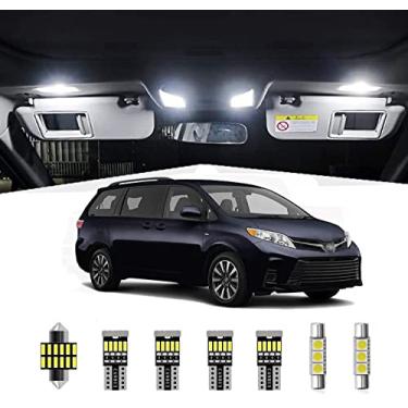 Imagem de 15 peças Sienna Interior Luzes LED Kit Super Brilhante LED Mapa Dome Lâmpadas de Substituição para Toyota Sienna 2011-2021 todos os modelos