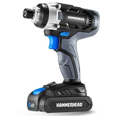 Imagem de Hammerhead Kit de chave de impacto sem fio de 20 V 1/4 pol. com bateria e carregador de 1,5 Ah – HCID201