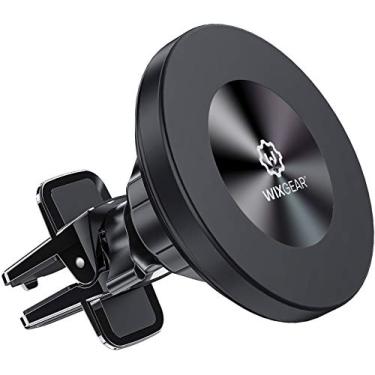 Imagem de WixGear Suporte magnético para carro de telefone, suporte de telefone magnético universal para saída de ar para carro, compatível com iPhone 12 e com todos os telefones celulares, suporte para carro para iPhone 12