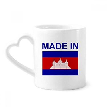 Imagem de Feito no Camboja Country Love Caneca Café Cerâmica Copos Copo de Coração de Vidro