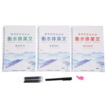 Imagem de Caderno de caligrafia em inglês estilo Hengshui, caderno de prática para estudantes, escrita linda em inglês, reutilizável