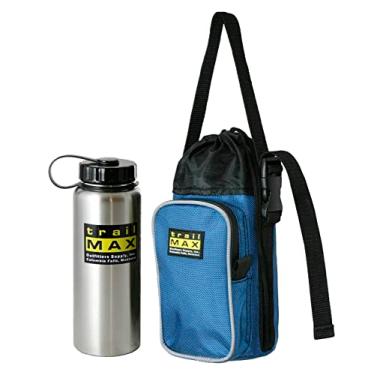 Imagem de TrailMax 500 Series bolsa de sela para garrafa de água com garrafa de água de aço inoxidável de 1 litro, isolada e acolchoada, nylon ripstop de 1680 denier, em preto, azul glaciar, vermelho lava, Glacier Blue