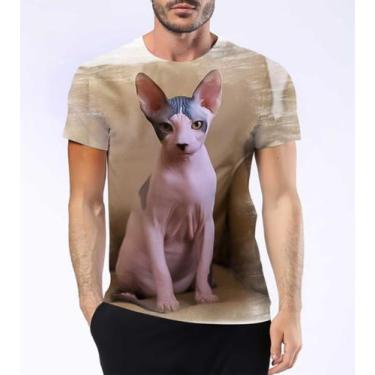 Imagem de Camisa Camiseta Gato Raça Sphynx Sem Pelos Felino Pet Hd 3 - Estilo Kr