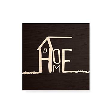 Imagem de Arte Maníacos Quadro Decorativo em Madeira Home Fundo Preto - 30x30cm