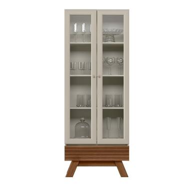 Imagem de Cristaleira 2 Portas e 1 Gaveta Retrô Marsala Linea Brasil