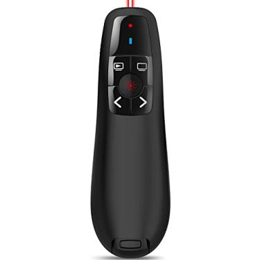 Imagem de Clicker de apresentação remota sem fio PowerPoint: Apresentador a bateria PPT Slide Advancer com ponteiro vermelho | Alcance de controle de 3,5 m | Plug & Play via USB | Design ergonômico - Compatibilidade universal