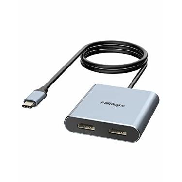 Imagem de Adaptador USB C para HDMI duplo 4K 60Hz, divisor 2 monitores de exibição estendida, hub tipo C estação de ancoragem múltipla para laptop (DP Alt Mode necessário) compatível com Thunderbolt 3..