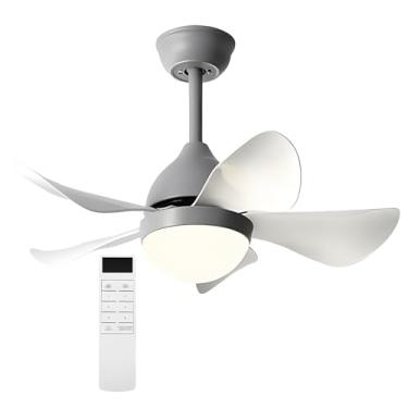Imagem de Ventiladores De Teto Com Luzes, Luz De Ventilador De Teto De 30 Polegadas Com Função De Memória, Ventilador De Teto Com Controle Remoto, Para Ambientes Internos E Externos (Color : Gray- 1, Size : 3