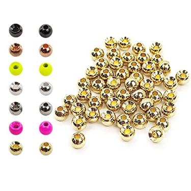 Imagem de (2,0 mm, dourado) - Pense rapido Pense profundo Contas de tungstenio Aventik 50pc Contas de bola redondas Materiais de amarracao de mosca 7 cores / 5 tamanhos Pesca com mosca, serpentina de ninfa