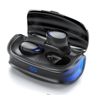 Imagem de Waillynice Mini fone de ouvido com microfone, controle de toque, tela de som HiFi com compartimento de carregamento, fone de ouvido para jogos, fones de ouvido esportivos estéreo