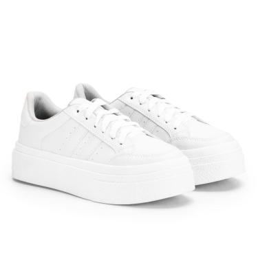 Imagem de Tenis Feminino Sapatenis Sola Alta Listras Casual
