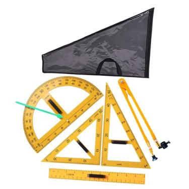 Imagem de Generic Conjunto de régua geométrica matemática, réguas de ensino multifuncionais, desenhos triangulares, ferramenta de geometria matemática para estudantes, 5 unidades
