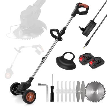 Imagem de LOUJIN Cortador de grama elétrico doméstico Aparador de grama sem fio portátil Máquina de poda para jardim doméstico 90° dobrável 90° dispositivo de corte de ângulo ajustável com alça auxiliar