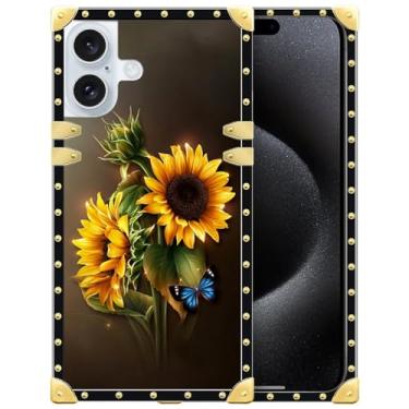 Imagem de DAIZAG Compatível com GGGG 16 Plus, capa de galho de girassol quatro cantos com amortecedor à prova de choque, capa de proteção antiarranhões para homens e mulheres para GGGG 16 Plus