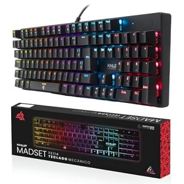 Imagem de Teclado Mecânico Gamer Switch Blue Led Rgb 12 Cores Rainbow Anti Ghosting Usb Pc Computador Notebook Mac