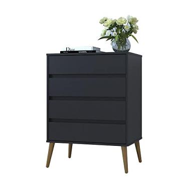 Imagem de Cômoda Quarto 04 Gavetas Fiori Preto