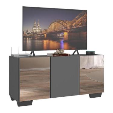 Imagem de Rack TV até 32 Polegadas com Espelhos 3 Portas Multimóveis MP1079, Gra