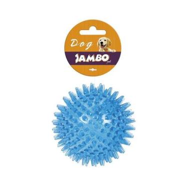 Imagem de Brinquedo Jambo para Cães Bola Espinho com Som Azul - Jambo Pet