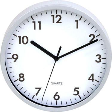 Imagem de Relógio Silencioso De Parede Branco 25cm Ponteiro Contínuo - Yazi