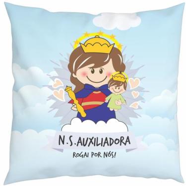 Imagem de Almofada Com Enchimento Oração Santinho Nossa Senhora Auxiliadora - Co