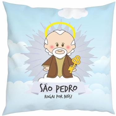 Imagem de Almofada Com Enchimento Oração Santinhos São Pedro - Core Decore