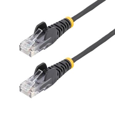 Imagem de StarTech. Cabo CAT6 de 1,5 m – Cabo de patch CAT6 fino – Preto – Conectores RJ45 sem corda – Cabo Ethernet Gigabit – 28 AWG (N6PAT150CMBKS)