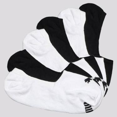 Imagem de Kit Meia Puma Invisível 6 Pares Feminina Branca e Preta, 34-39