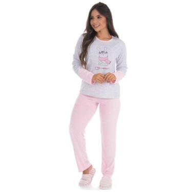 Imagem de Pijama feminino de inverno plush SOPHIA Victory, GG, Rosa claro