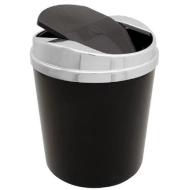 Imagem de Lixeira 5 Litros Para  Cozinha Banheiro Com Tampa Basculante Metalizad