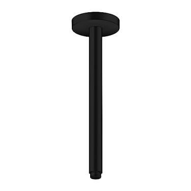 Imagem de AXOR 26433671 Tubo de extensão ShowerSolutions para montagem no teto, 30,5 cm em braço de chuveiro preto fosco