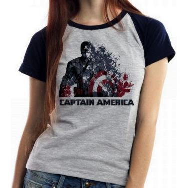 Imagem de Camiseta Baby Look Blusa Feminina Capitão América Desintegrando - Empó