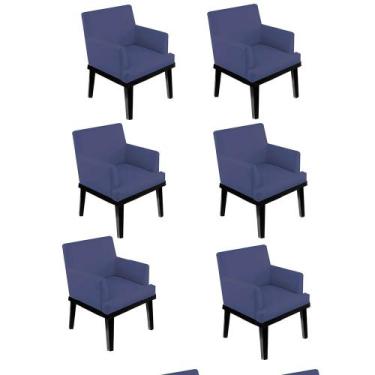 Imagem de Kit 06 Poltrona Cadeira Vick Decorativa Recepção Sala De Estar materia