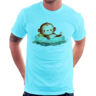 Imagem de Camiseta Ursinho Bebê Na Piscina  - Foca na Moda, Azul claro, M