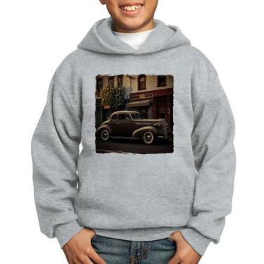 Imagem de Moletom Infantil Carro antigo na cidade - Foca na Moda, Cinza, 4