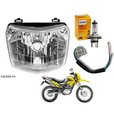 Imagem de Farol Encaixe H4 + Soquete Lampada Philips Nxr Bros 125 150 De 2009 At
