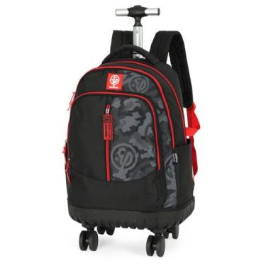 Imagem de Mochila De Rodinhas 360 Enaldinho Escolar Meninos Juvenil, Vermelho