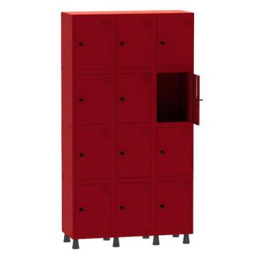 Imagem de Armário Guarda Volume Locker Roupeiro 3 Vãos 12 Portas Aço GRP503/12 V