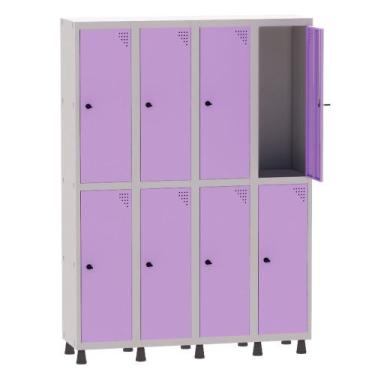 Imagem de Armário Guarda Volume Locker Roupeiro 4 Vãos 8 Portas Aço GRP504/8 Cin
