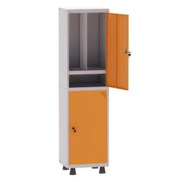 Imagem de Armário Guarda Volume Locker Roupeiro Insalubre 1 Vão 02 Portas Com Pr