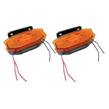 Imagem de 2 Sinaleira Lanterna Lateral Led Peixinho Caminhão Carreta Com Vigia L