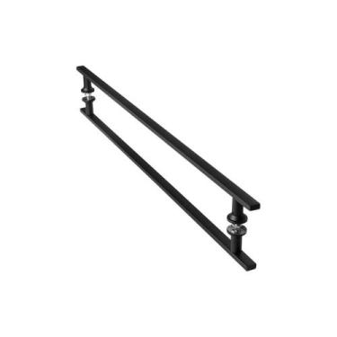Imagem de Puxador De Porta Inox Vidro Pivotante Preto 90cm M.S - Unidas